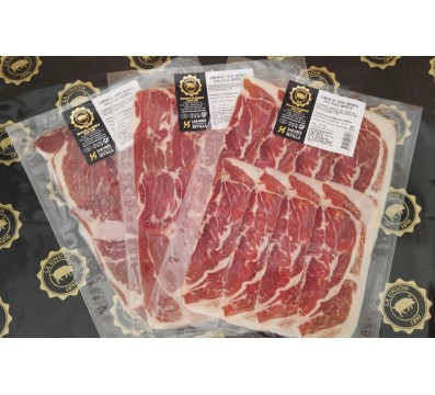 Sobre de Jamón de Cebo Ibérico 50% raza ibérica cortado a Mano 100gr.